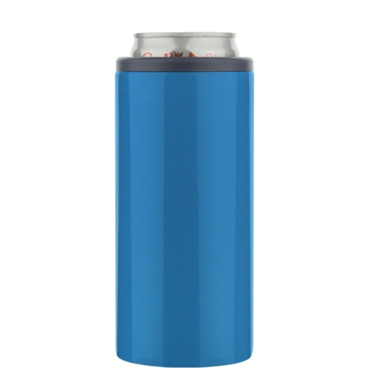 12oz Coca Cold Cans 304 Stainless Steel Double Layer Vacuum Beer Cold Cup, Color: Indigo Blue