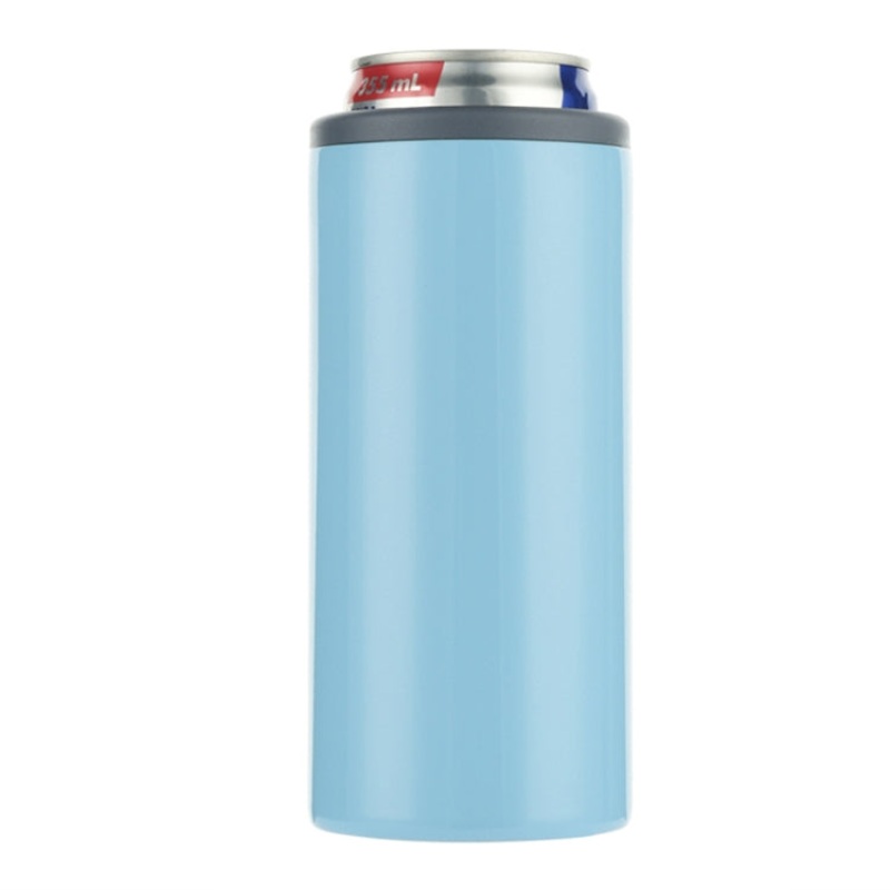 12oz Coca Cold Cans 304 Stainless Steel Double Layer Vacuum Beer Cold Cup, Color: Pink Blue
