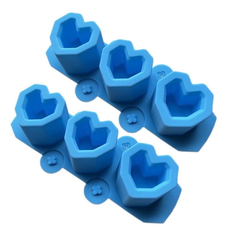 2 PCS 3 Grid Love-shaped Ice Cup Ice Tray Silicone Mold Cake Mold