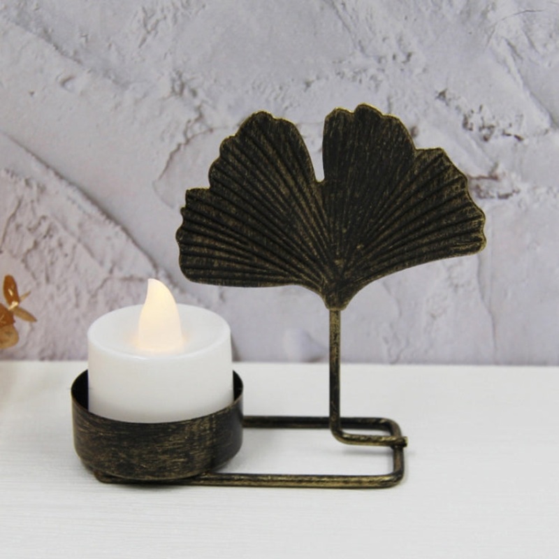 C Black Gold DH2303-03 Metal Retro Iron Art Candlesticks Ornament Table Candle Cup Decoration Props
