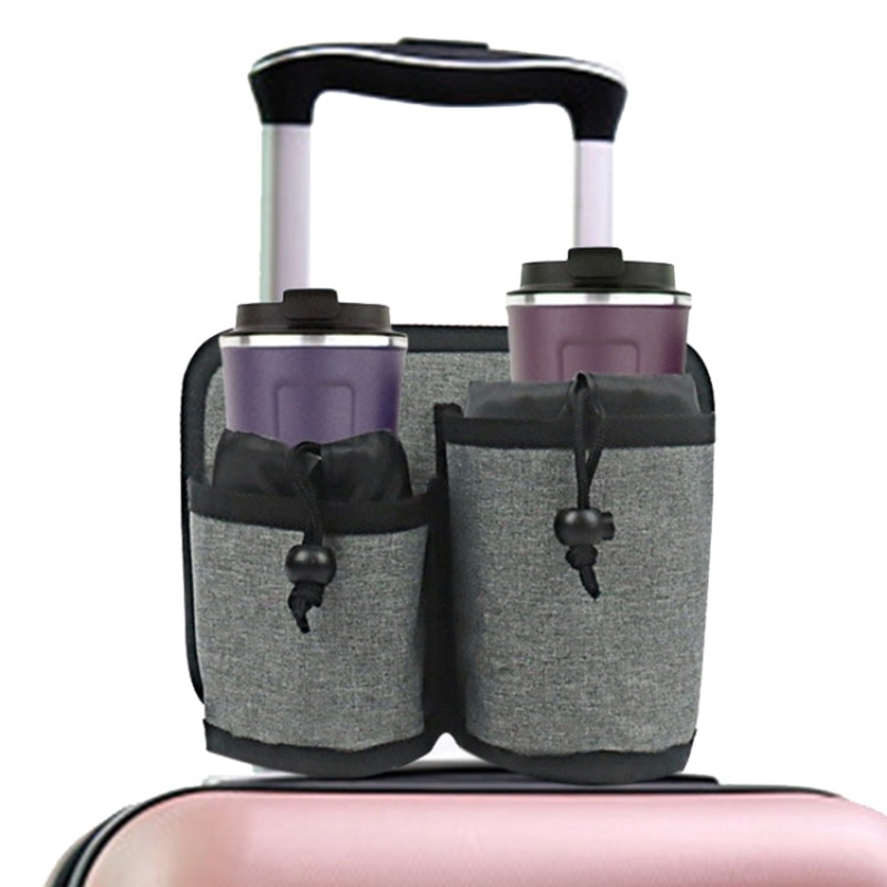 Luggage Travel Cup Holder Travel Beverage Storage Rack(Gray)