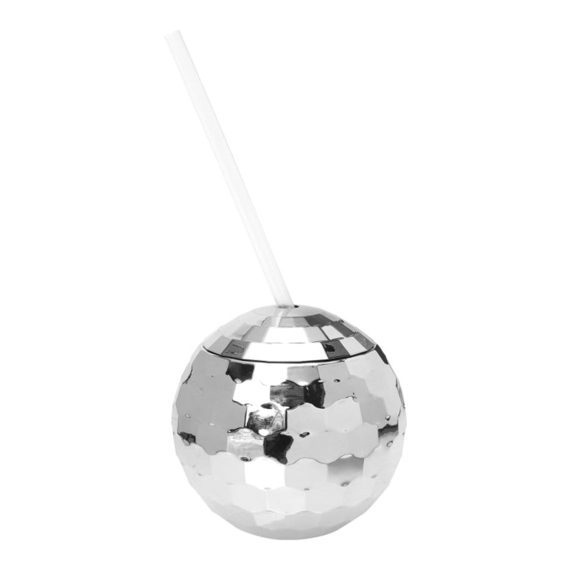 Plastic Straw Water Cup Disco Ball Shape Cup