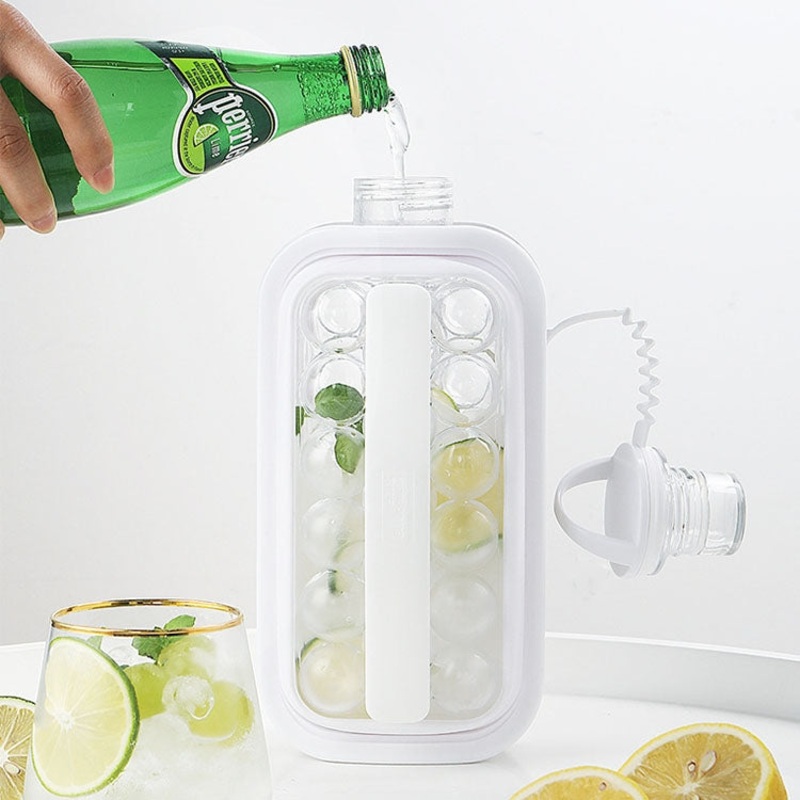 2 in 1 17 Grid Ice Tray + Curling Ice Kettle Set With Lid Random Color Delivery
