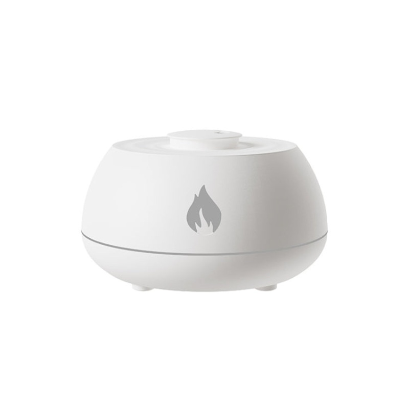 DQ707 130ml Simulation Flame Aromatherapy Machine Seven-color Ambient Light Humidifier  White