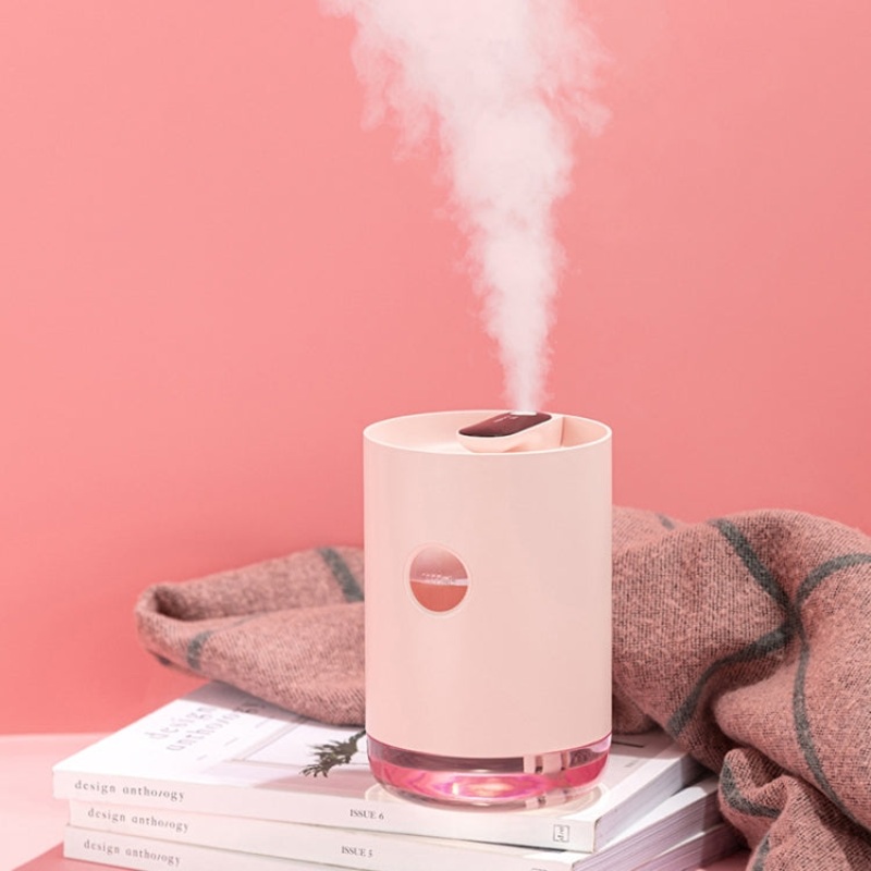 U2 USB Charging Air Humidifier 1000ml Large Capacity Water Tank Built-in Ambient Night Light Air Humidifier(Coral Pink)