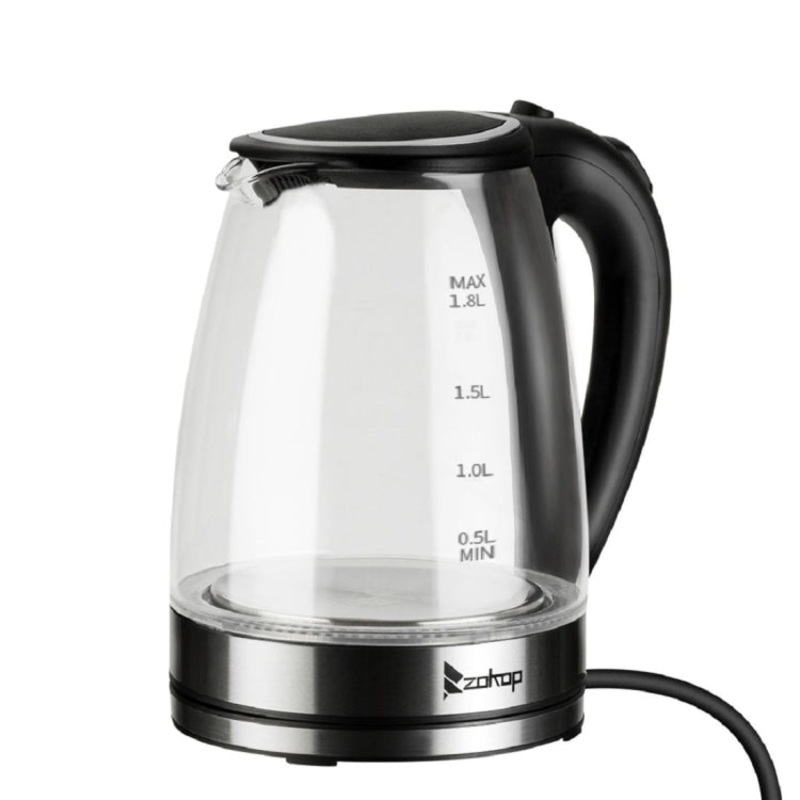 [UK Warehouse] ZOKOP HD-1857-A 220V 2200W 1.8L Glass Electric Kettle, Specification:UK Plug