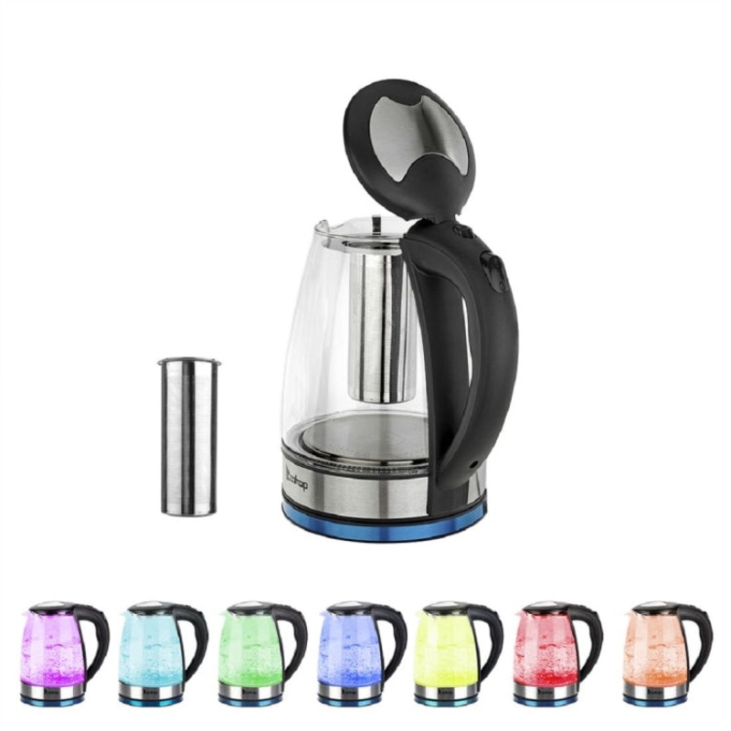 [UK Warehouse] ZOKOP HD-1861-A 220V 2200W 1.8L Colorful Glass Electric Kettle with Filter, Specification:UK Plug