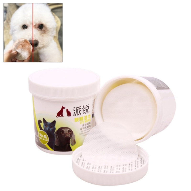 100PCS/Set Pet Eye Wet Wipes Cat Dog Tear Stain Remover Gentle Non-intivating Cleaning Wipes Grooming Cleaning Paper Towels