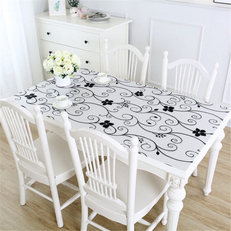 1mm Thickness Waterproof Oilproof PVC Placemat Soft Glass Tablecloth Tea Table Mat, Size:80x135cm