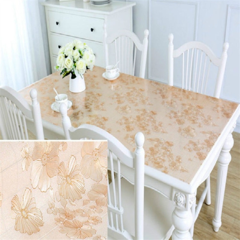 1mm Thickness Waterproof Oilproof PVC Placemat Soft Glass Tablecloth Tea Table Mat, Size:90x120cm