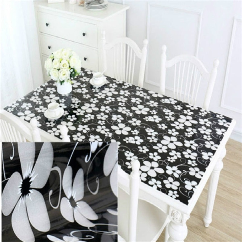 1mm Thickness Waterproof Oilproof PVC Placemat Soft Glass Tablecloth Tea Table Mat, Size:90x150cm