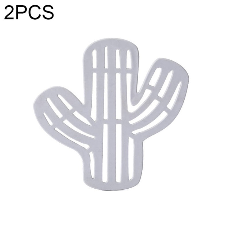 2 PCS Cactus Shape Anti-Scalding Tea Coaster Creative Home Non-Slip Insulation Pad Water Cup Bowl Mat(Gray)