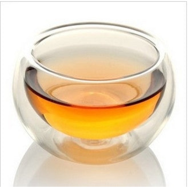 2 PCS Elegant Clear Drinking Cup Heat Resistant Double Wall Layer Tea Cup 50ML