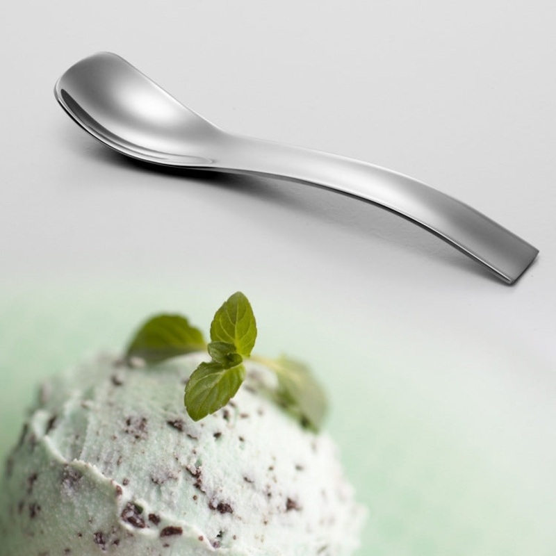 2 PCS Stainless Steel Polished Handle Ice Cream Small Spoon Tea Spoon
