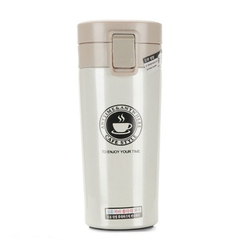 Double Wall Stainless Steel Vacuum Flasks 380ml Car Thermo Cup Coffee Tea Travel Mug Thermol Bottle, Capacity:380ml