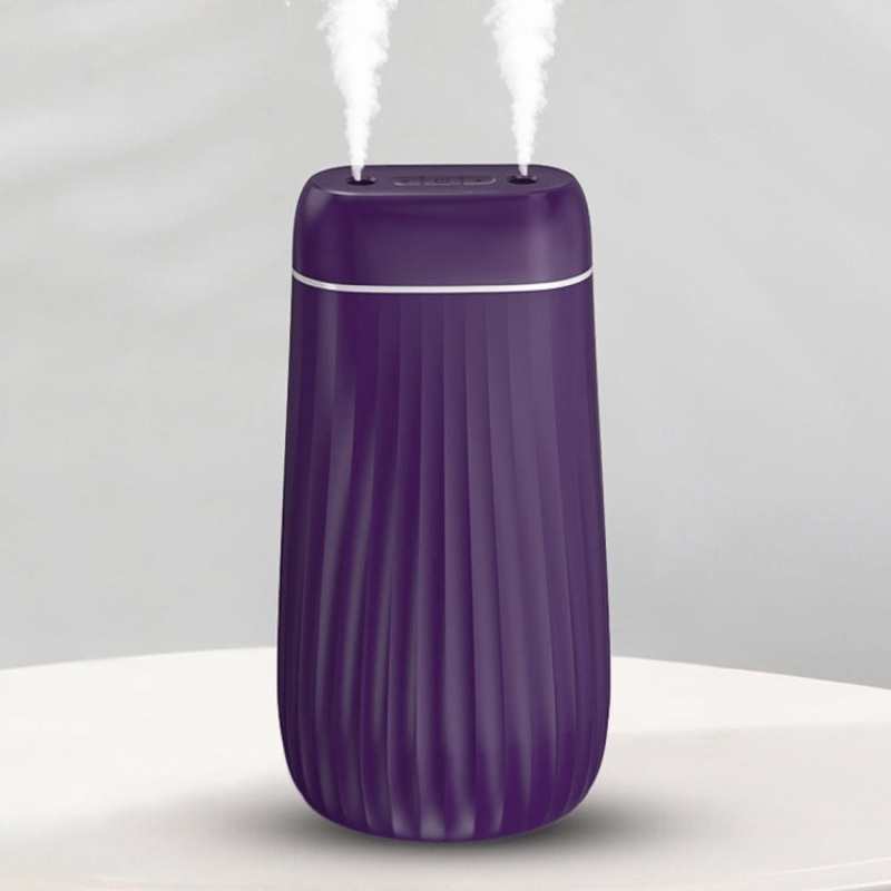 Dual-Nozzle Sprayer Air Humidifier 1L Large Capacity Ultrasonic Cool Mist Water Diffuser Aroma Humidifier, Style:Built-in Battery(Purple)