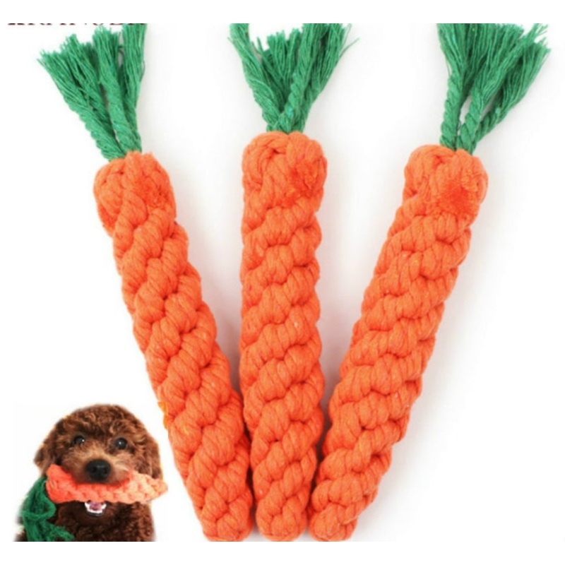Pet Dog Toy Carrot Shape Rope Puppy Toys Teath Cleaning Outdoor Fun Training, Size:20-23cm