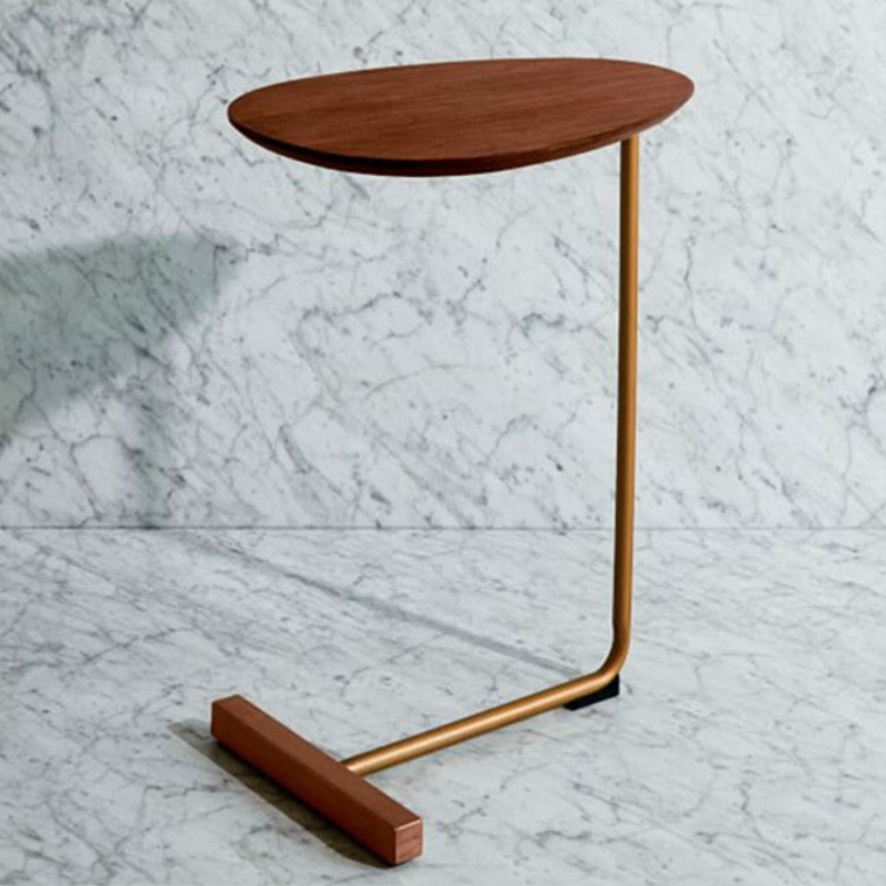 Small Coffee Table Modern Simplicity Bedside Table Nordic Style Iron Solid Wood Side Table Mini Creative Tea Table, Size:45*30*60cm