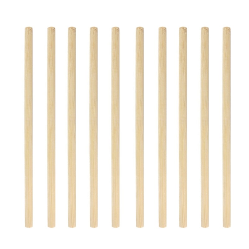 10 PCS Juice Coffee Pearl Milk Tea Natural Degradable Bamboo Straw, Style: 20cm Flat
