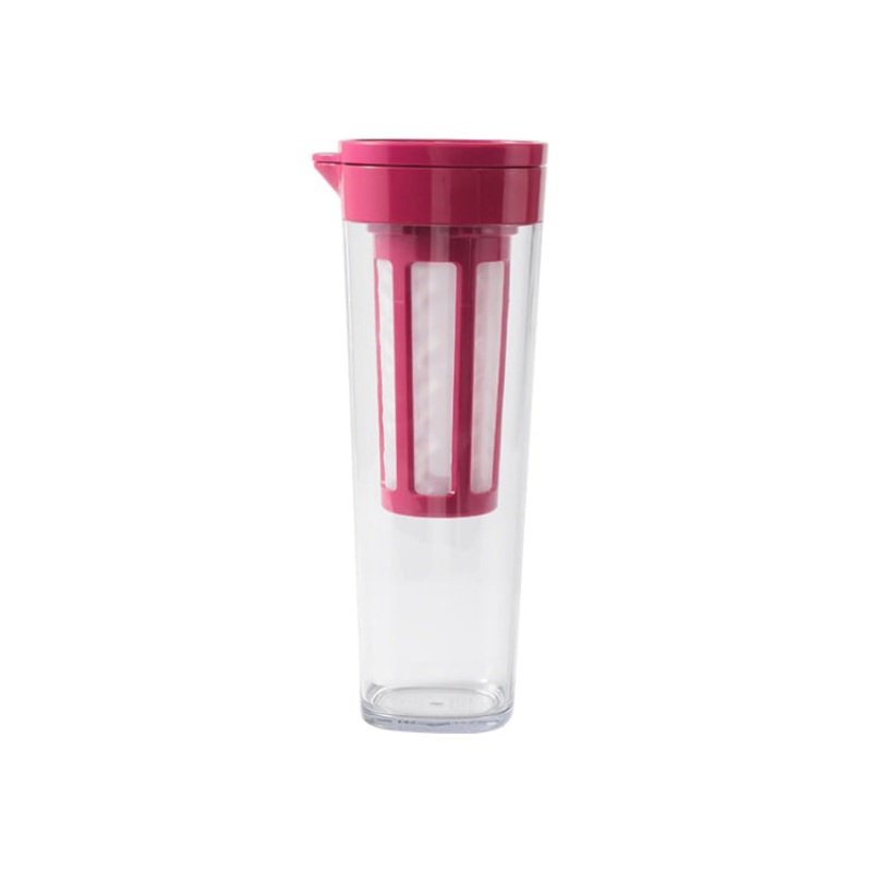 1100ml Household Plastic Sealed Portable Cold Kettle With Tea Drain(Red)