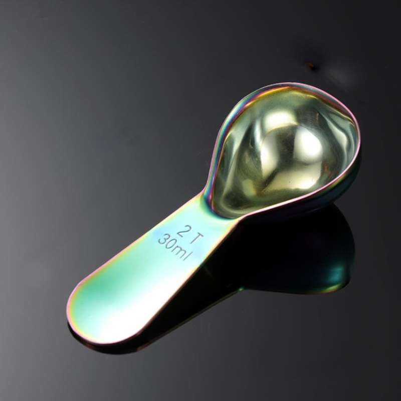 2 PCS 304 Stainless Steel Measuring Cup Spoon Gourd Shape Tea Spoon Kitchen Baking Supplies, Specification: Large 30ml (Symphony)