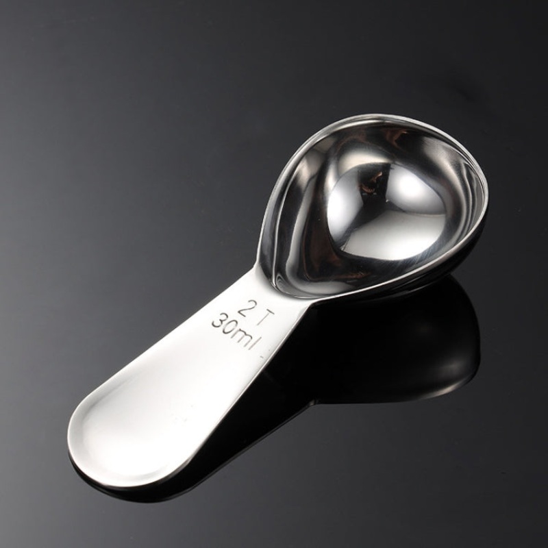 2 PCS 304 Stainless Steel Measuring Cup Spoon Gourd Shape Tea Spoon Kitchen Baking Supplies, Specification: Large 30ml (True Color)