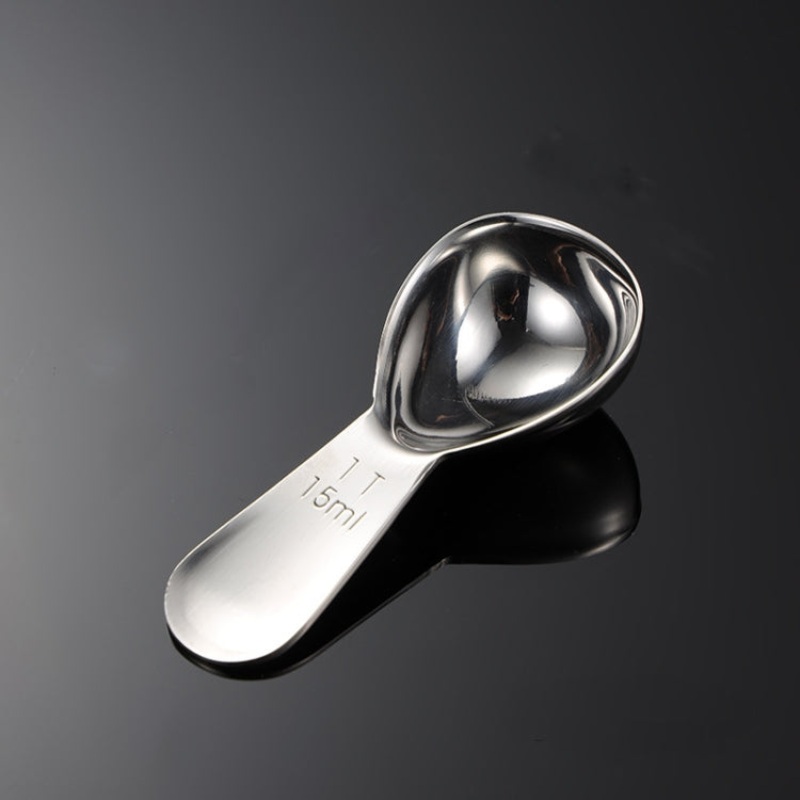 2 PCS 304 Stainless Steel Measuring Cup Spoon Gourd Shape Tea Spoon Kitchen Baking Supplies, Specification: Small 15ml  (True Color)