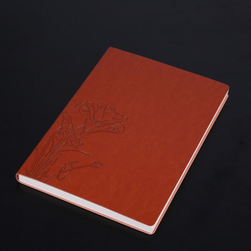 3 PCS Notebook Student Notepad Diary Book Business Record Book PU Notebook, Cover color: A5 Embossed Charred Tea Brown