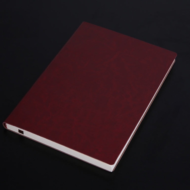 3 PCS Notebook Student Notepad Diary Book Business Record Book PU Notebook, Cover color: A5 Plain Weave Bitter Tea Red
