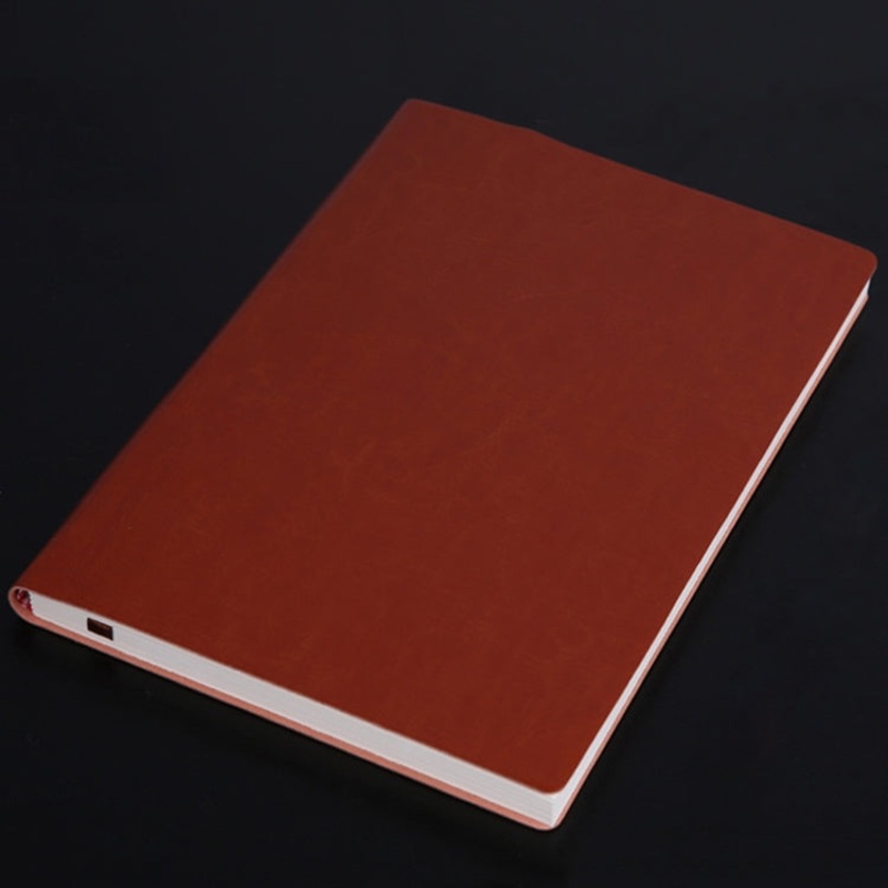 3 PCS Notebook Student Notepad Diary Book Business Record Book PU Notebook, Cover color: B5 Plain Charred Tea Brown