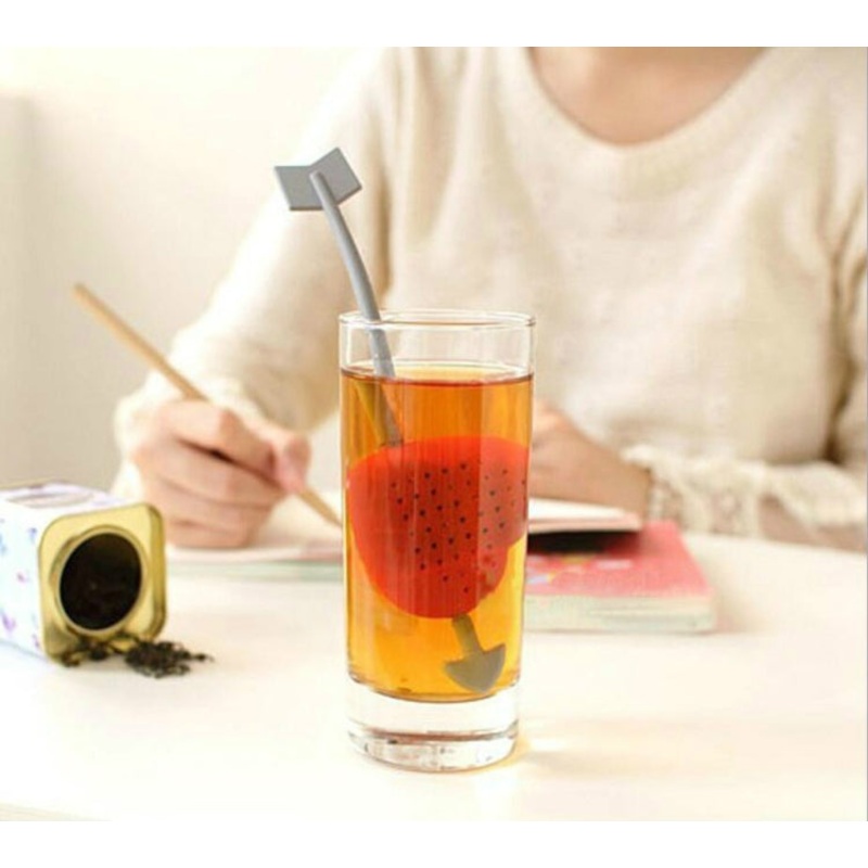 3 PCS Tea Infuser Bags Strainer Teaspoon Filter Love Heart(Red)