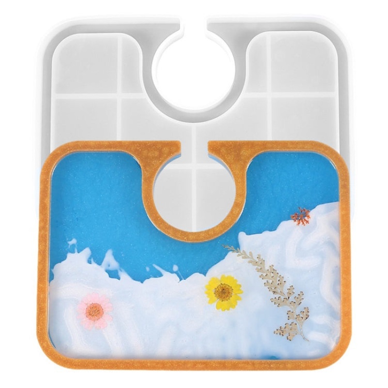 DIY Crystal Glue Afternoon Tea Tray Decoration Silicone Mold, Specification: 60-708