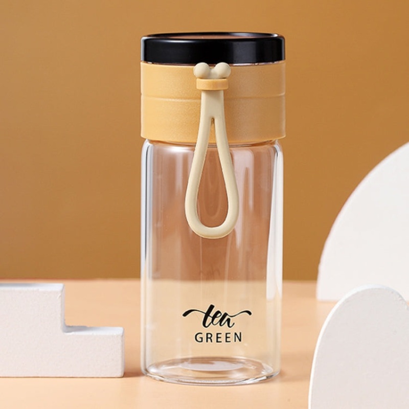 F461 Tea And Water Separation Tea Cup High Borosilicate Glass Portable Water Cup