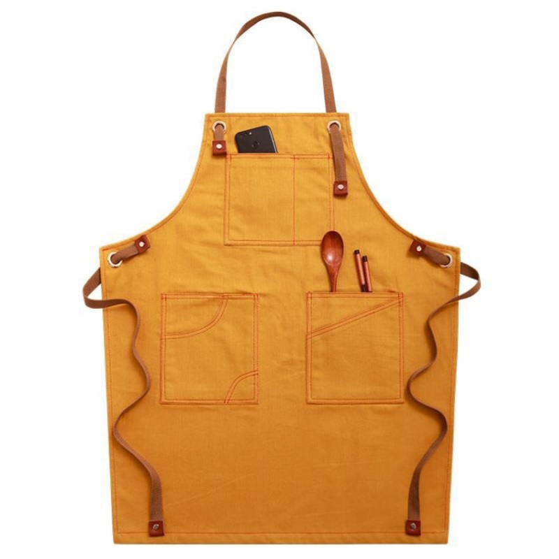 Household Denim Apron Barista Floral Tea Shop Barber Work Clothes, Specification: Adult Version
