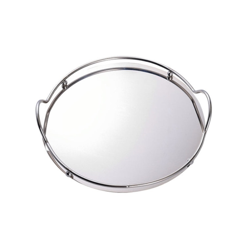 Mirror Stainless Steel Binaural Tray Jewelry Tea Set Storage Tray