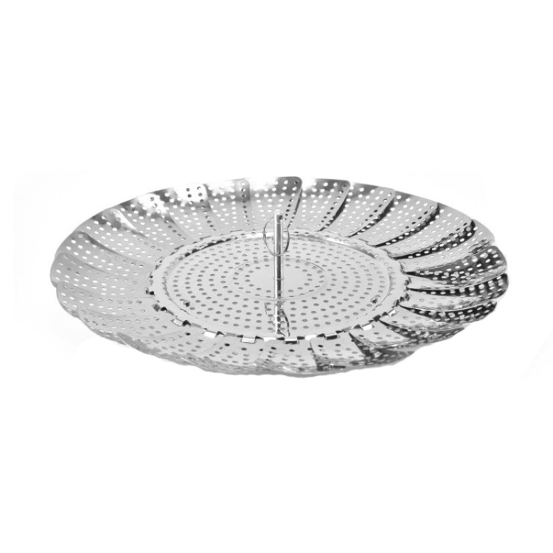 Thickened And Retractable Stainless Steel Round Steamer, Specification: Classic Large (11 Inch)
