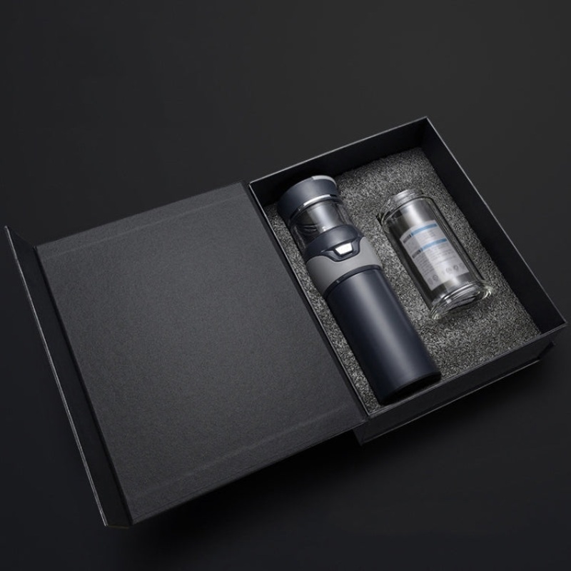 101-500ML Insulation Cup Tea Water Separation Tea Cup,Style: Gray Double Cup + Gift Box