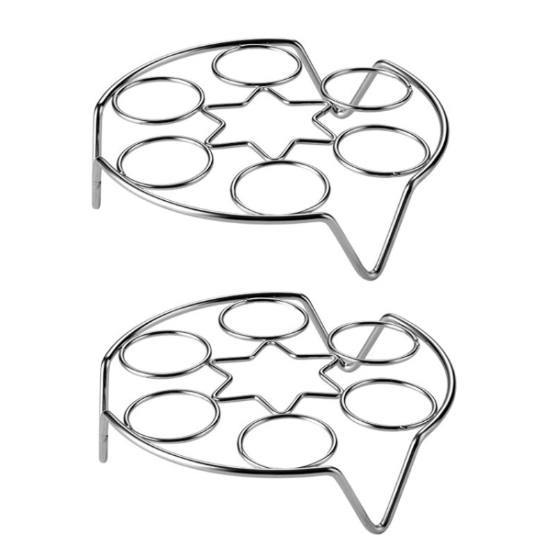 2 PCS Kitchen Stainless Steel Steamed Egg Rack, Style: 4.0 Line Short Feet