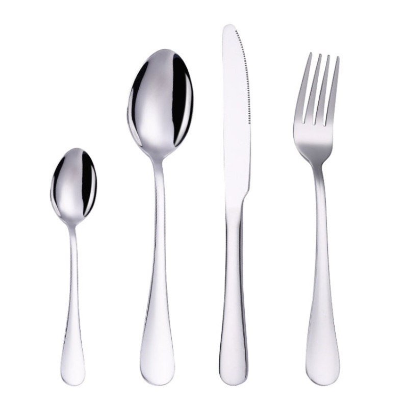 4PCS/Set Stainless Steel Western Steak Fork Spoon Knife Set, Color: True Color