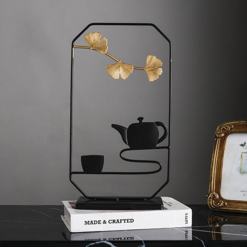 BJ1630 Floral Shape Wrought Iron Ornaments, Spec: Elegant Tea