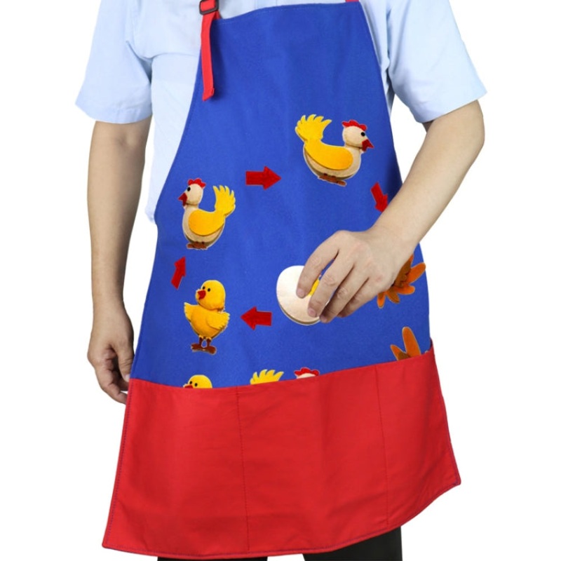 Felt Cloth Picture Book DIY Story Teaching Apron(Dark Blue)
