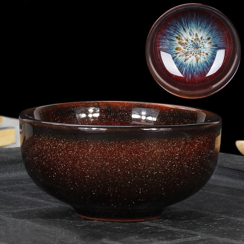 Kiln Transmutation Kongfu Bowl Ceramic Tea Cup, 02, Capacity: 60ml, Size:Small, 6.5×3.3cm