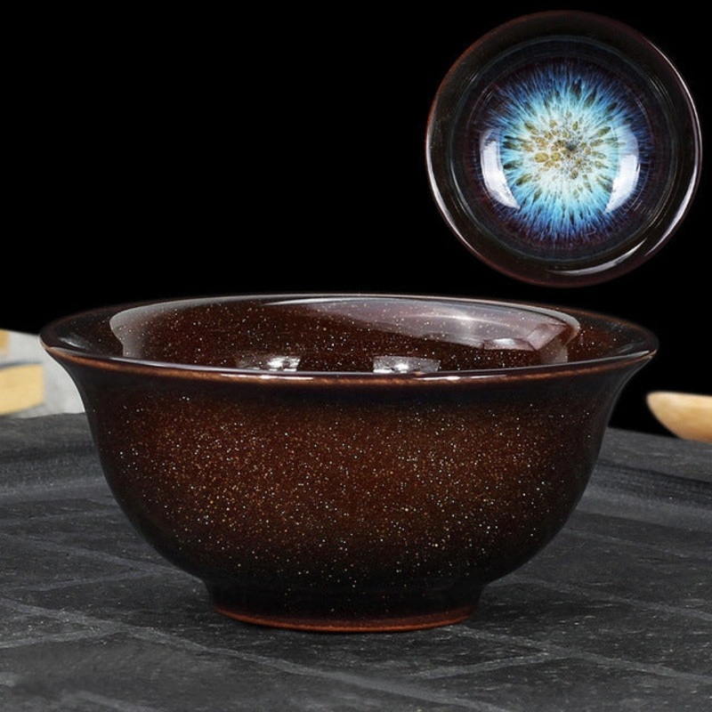 Kiln Transmutation Kongfu Bowl Ceramic Tea Cup, 04, Capacity: 60ml, Size:Small, 7.1×3.2cm