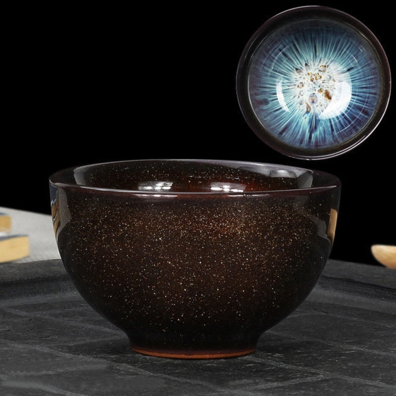 Kiln Transmutation Kongfu Bowl Ceramic Tea Cup, 05, Capacity: 75ml, Size:Small, 6.7×4.1cm