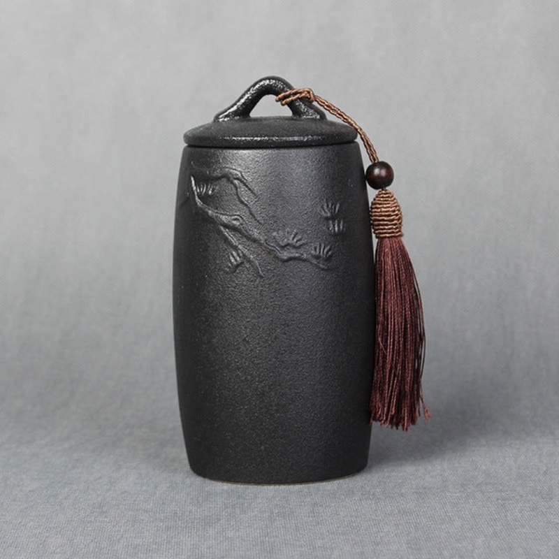 Loose Peak Pattern Stoneware Tea Cans Storage Tanks Ceramic Tea Set Tea Ceremony Accessories