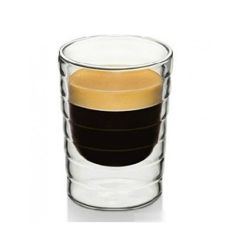 2 PCS Coffee Cup Double Wall Glass Clear Insulated Espresso Cups Heat-resistant Tea Cup