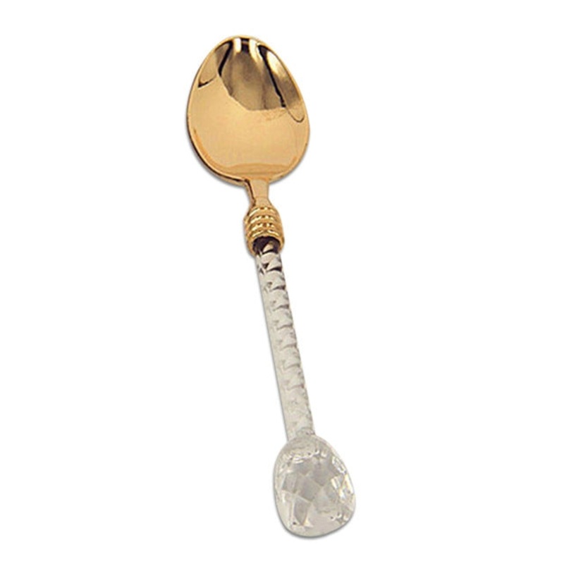 2 PCS Crystal Handle Tea Coffee Spoon Ice Cream Spoon Dessert Ladle Scoop