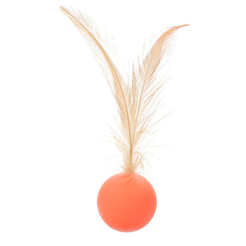 5pcs Elastic Ball Feather Cat Teaser Stick High Elastic Cat Toy
