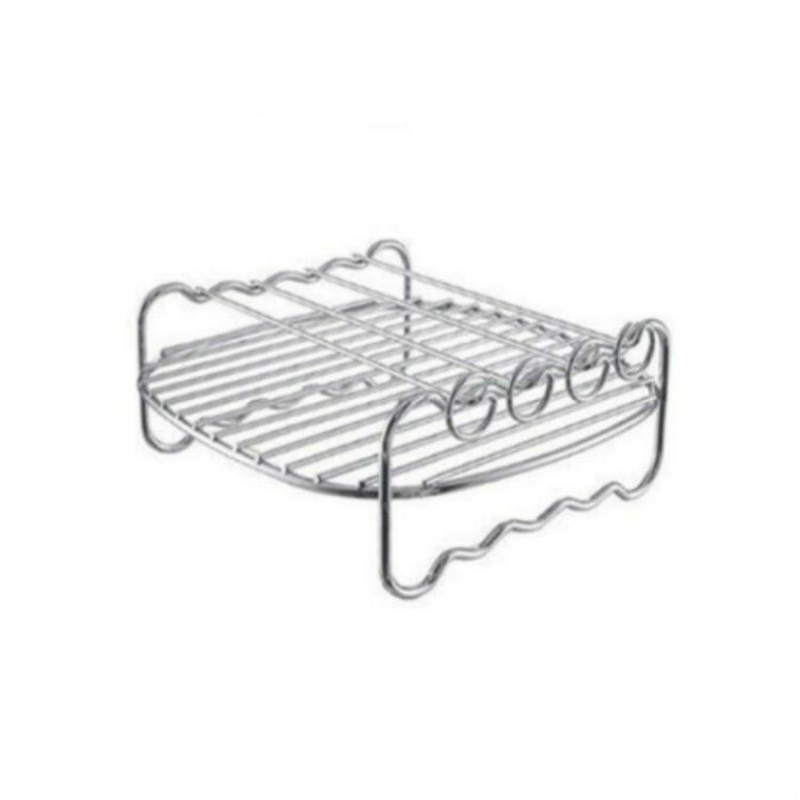 Air Electric Fryer Accessories 304 Stainless Steel 9 Inch Double Barbecue Bread Steaming Rack Square 20.5×20.5cm