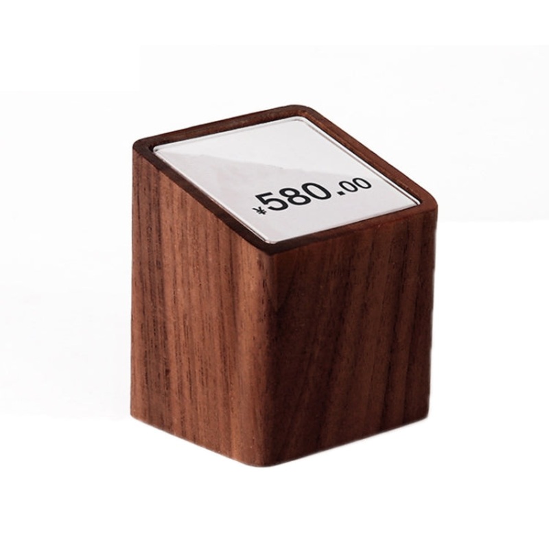 Commodity Price Display Board Tea Set Wine Label Stand, Specification: Walnut (Medium)